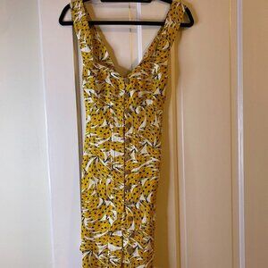 FARM Rio Spotted Bananas Button Front Cotton Minidress